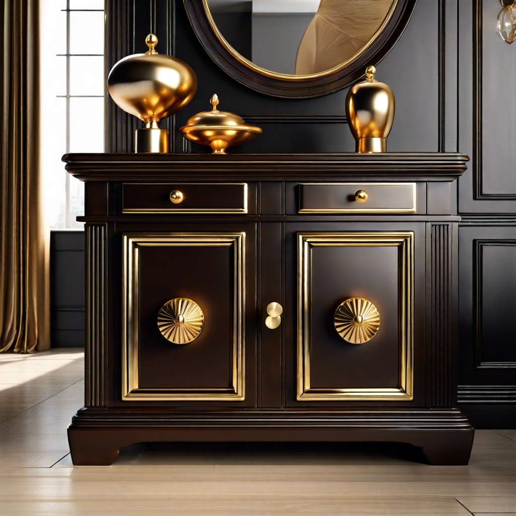 gold fluted knobs for elegant touch