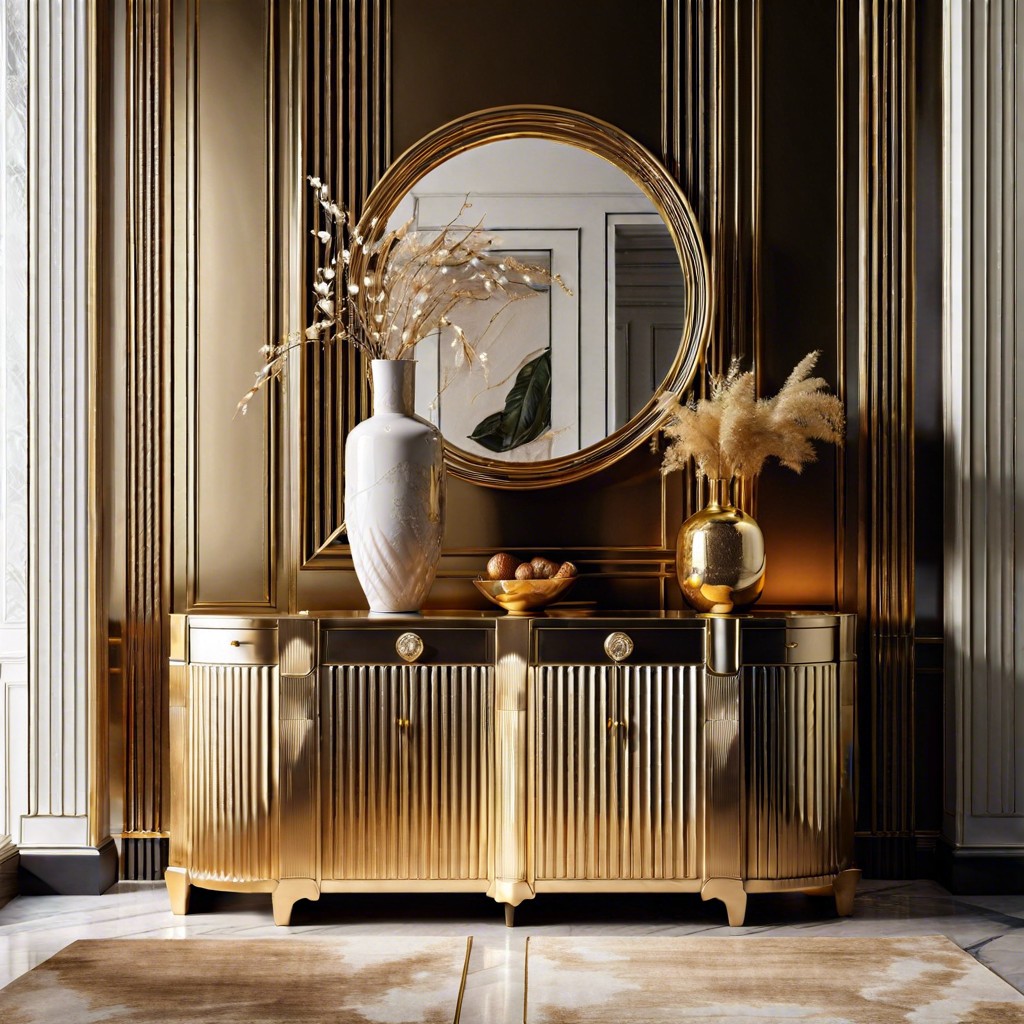 golden fluted sideboard for luxe interiors