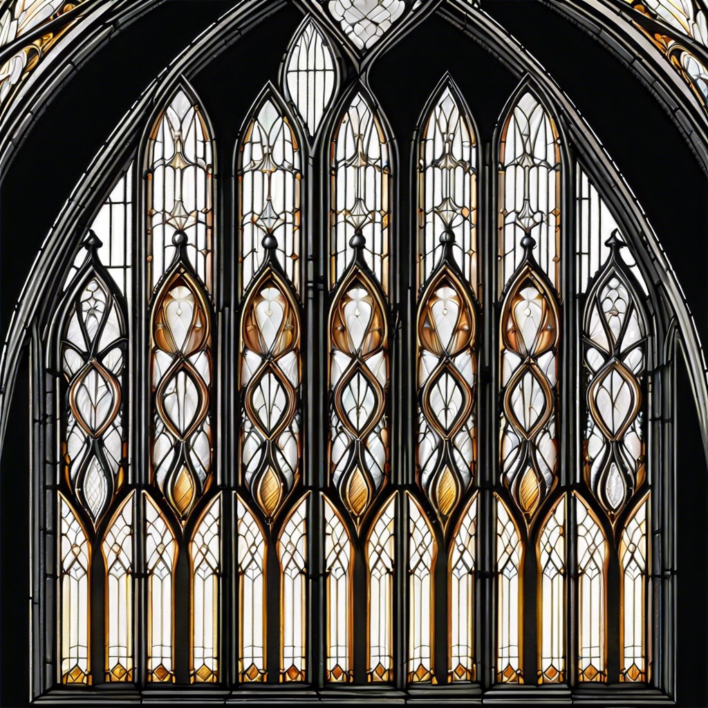 gothic style fluted glass window