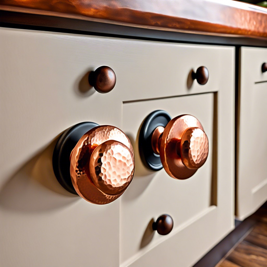 hammered copper knobs