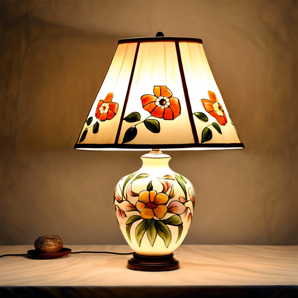 hand painted ceramic fluted lamp shades