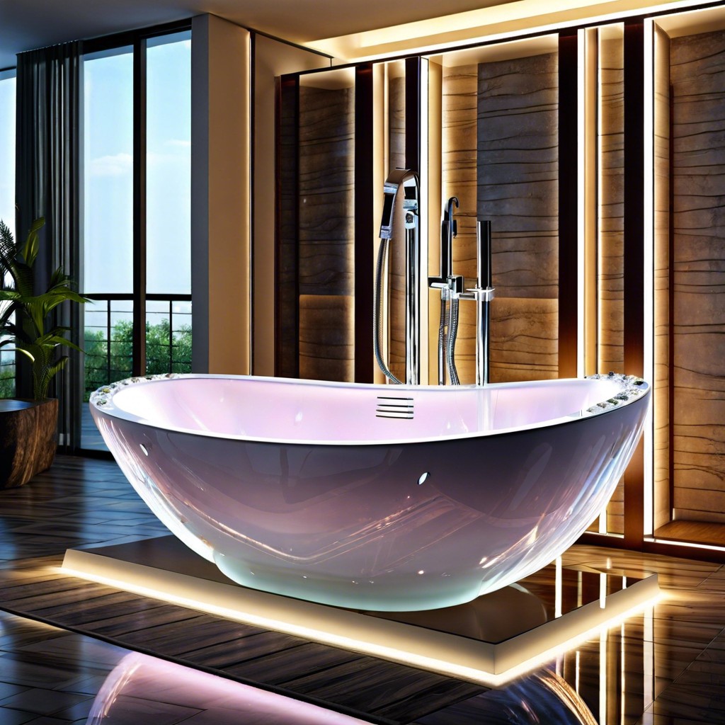illuminated crystal bath integrating led lighting