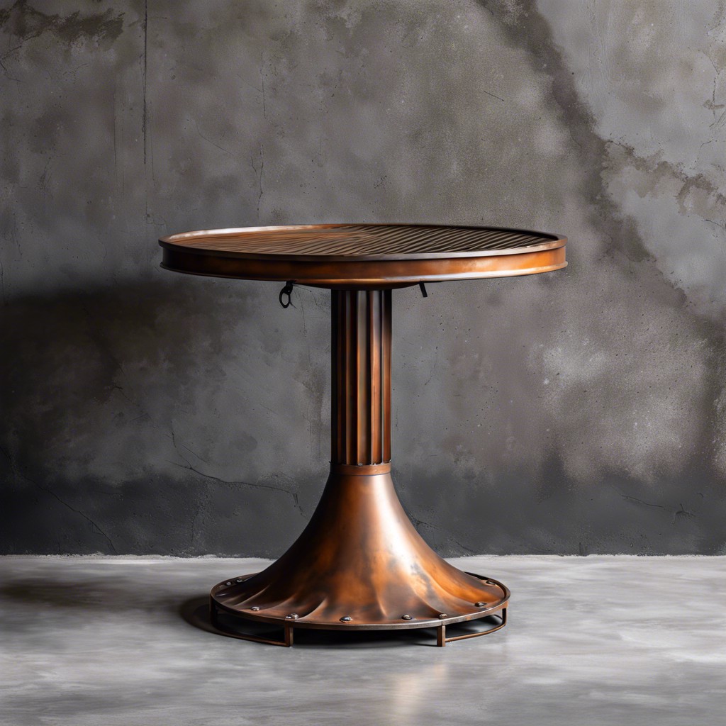industrial style iron fluted table