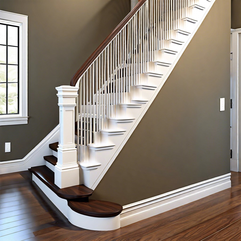install fluted trim on stairway railings