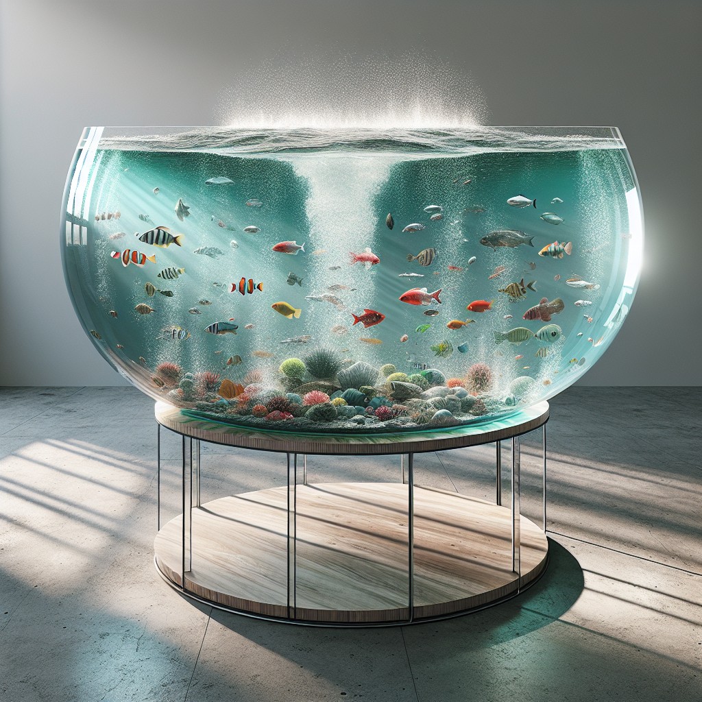 inverted aquarium dome coffee table