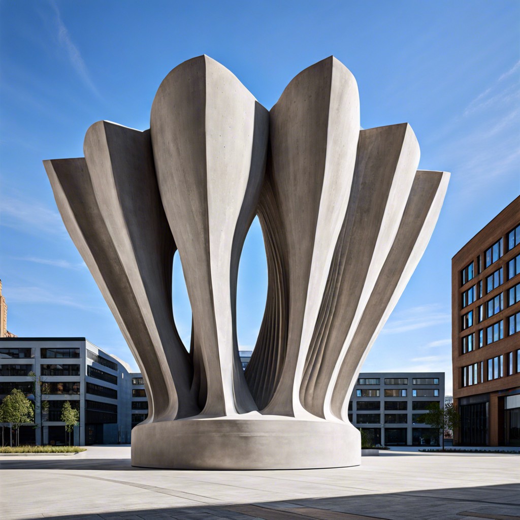 large fluted concrete sculptures for city squares