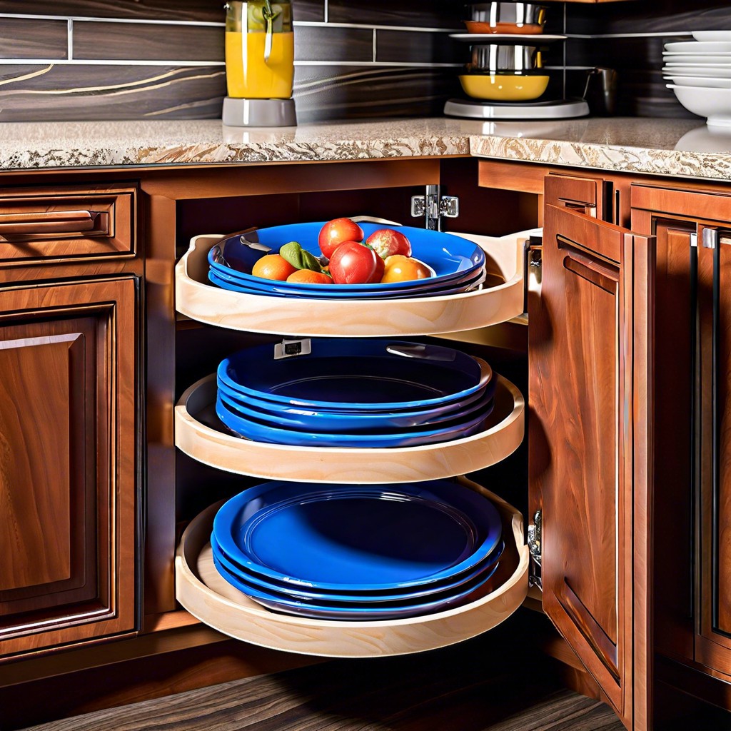 lazy susan with multiple rotating trays