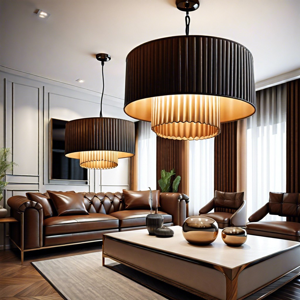 leather fluted lamp shades for a bold look