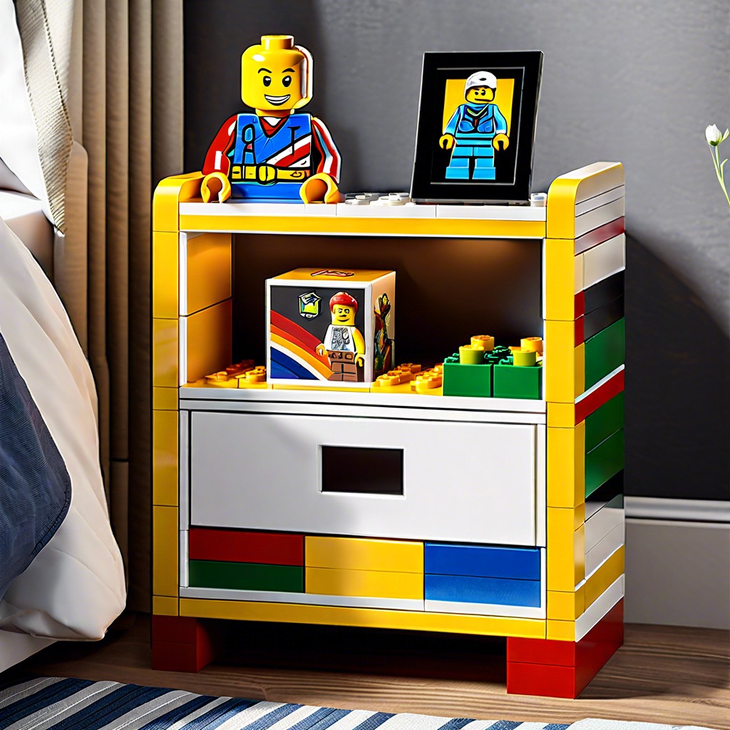 lego® bedside table for ever changing displays