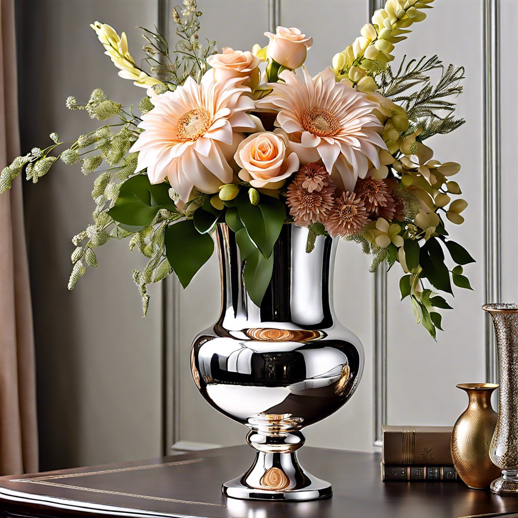 mercury glass fluted vase