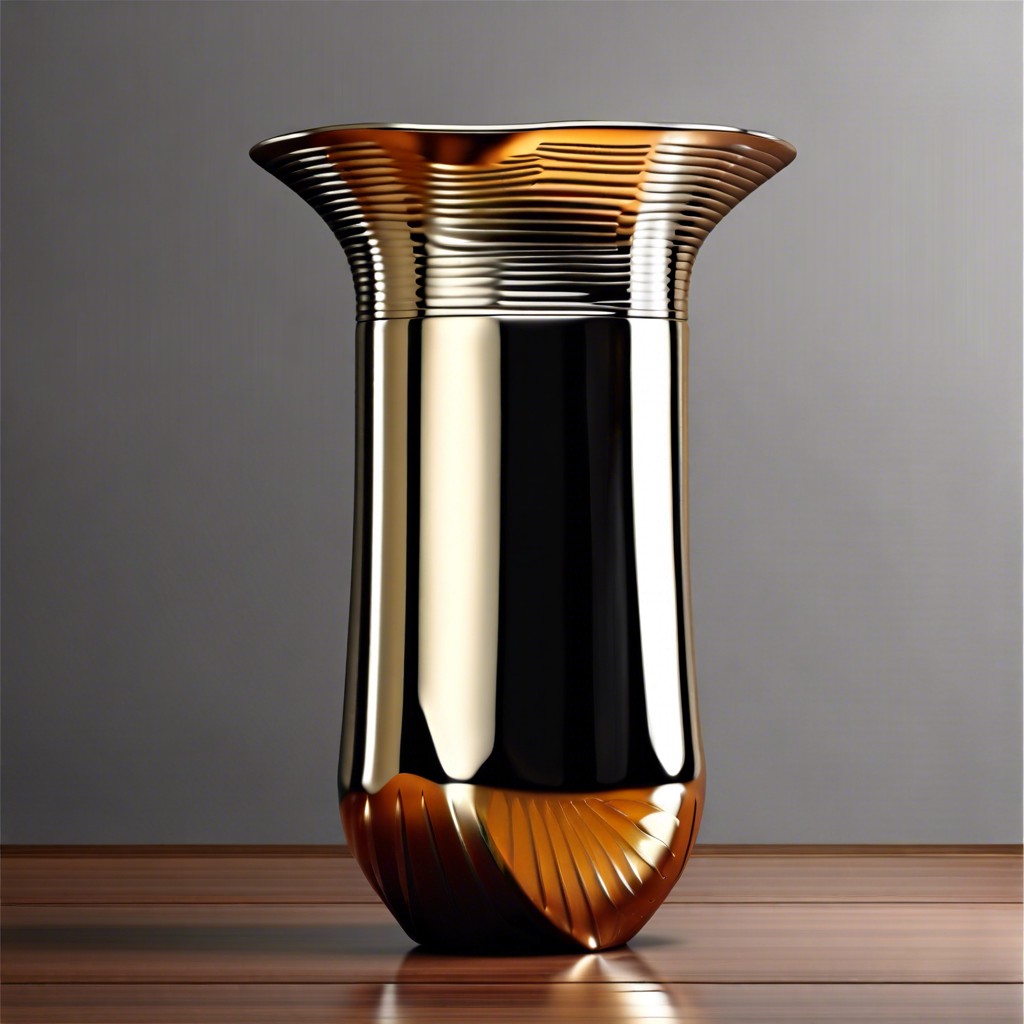 metallic fluted vase for modern look