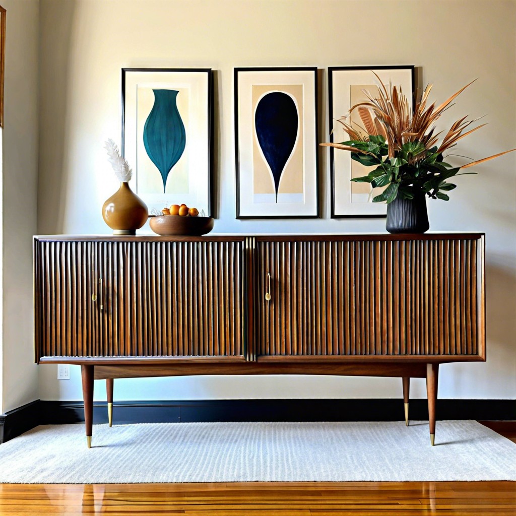 mid century modern fluted design with tapered legs