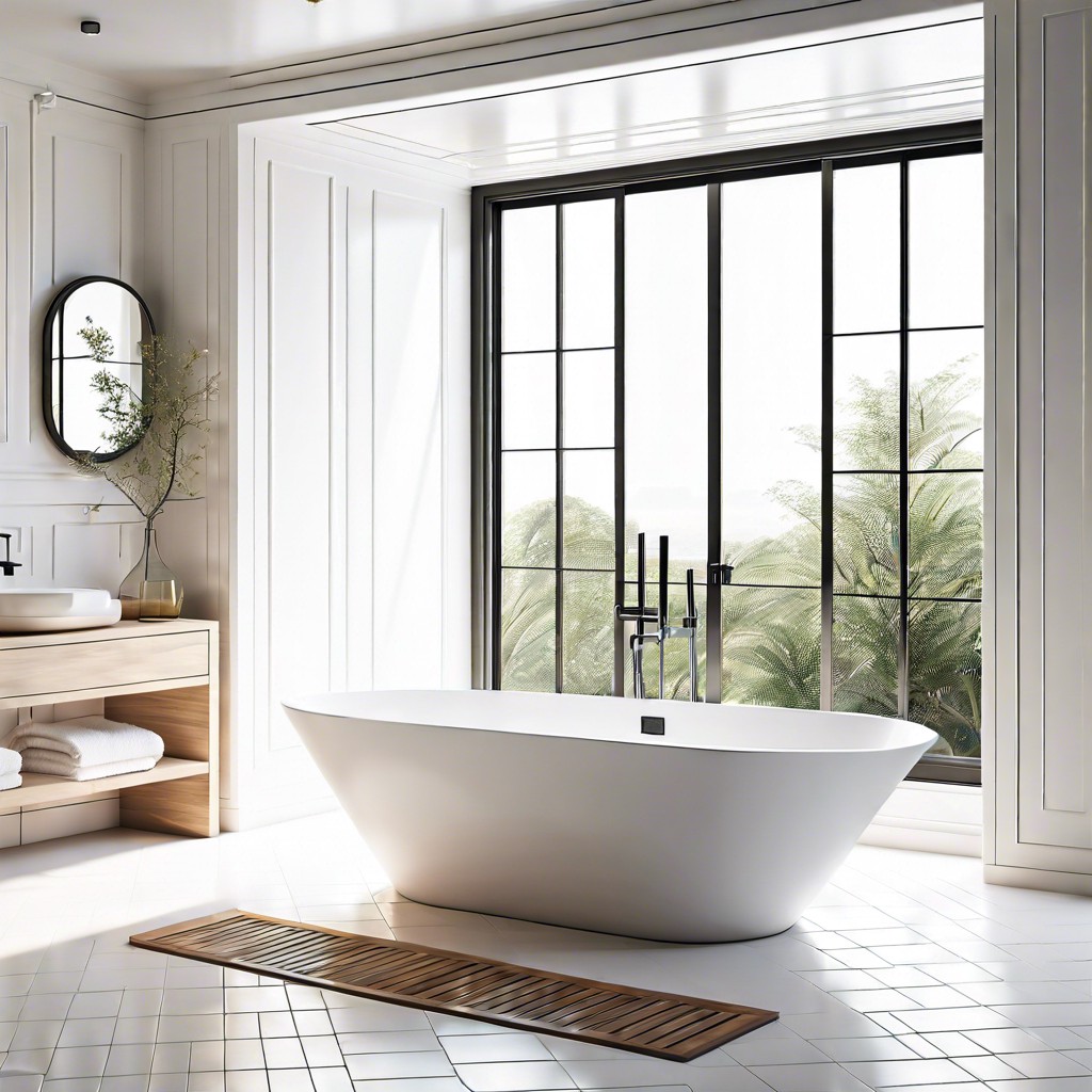 minimalist white fluted bathtub