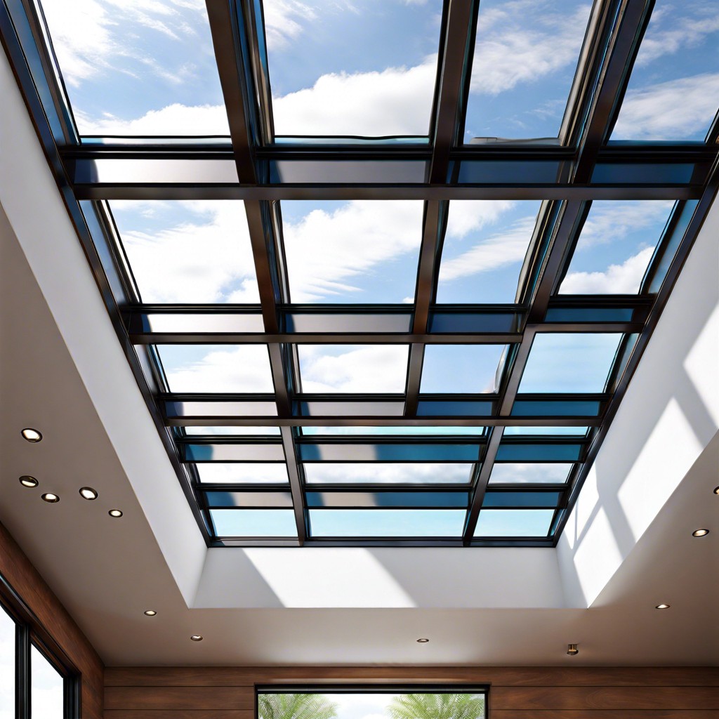 modern fluted glass skylight