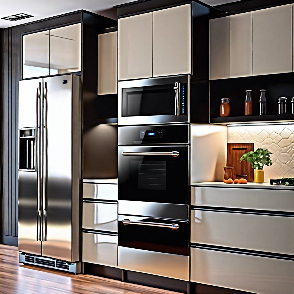 modern glossy finish refrigerator surround