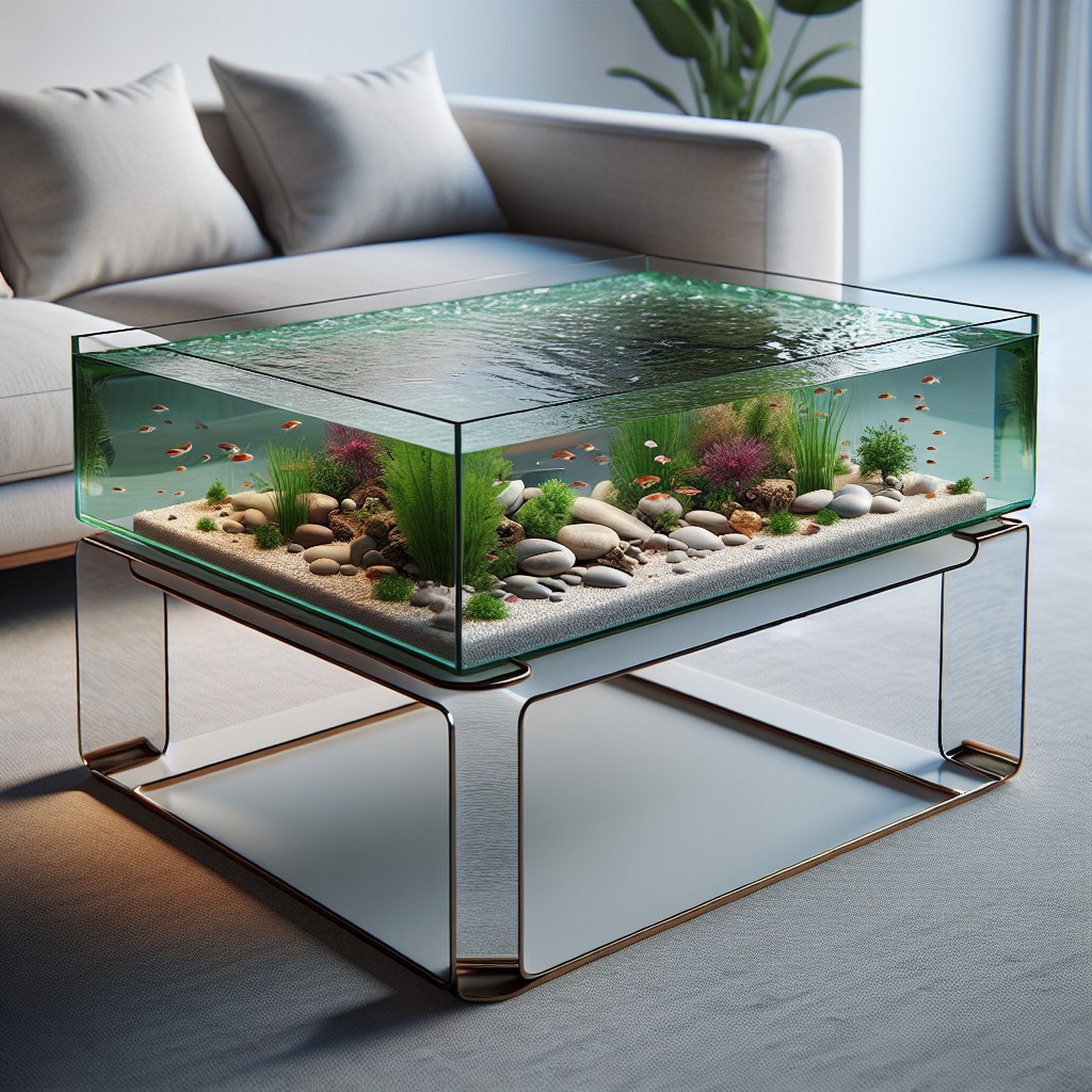 modern minimalist aquarium table