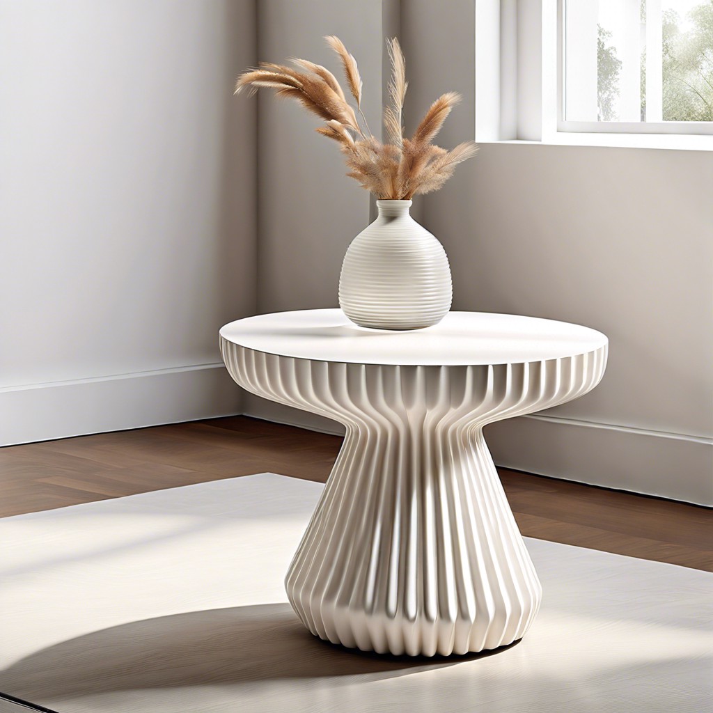 modern minimalistic fluted side table