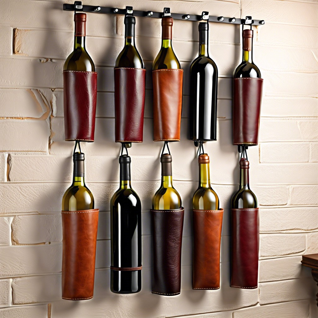 mounted leather slings for bottles