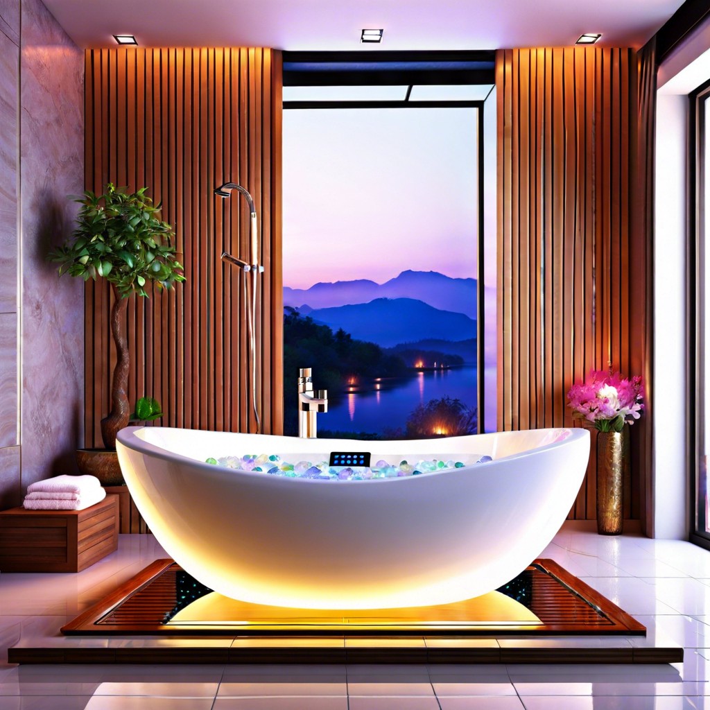 multisensory experience bathtubs combining aromatherapy and crystal healing