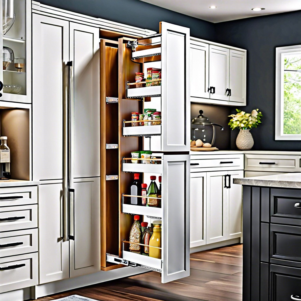 narrow vertical pull out cabinet