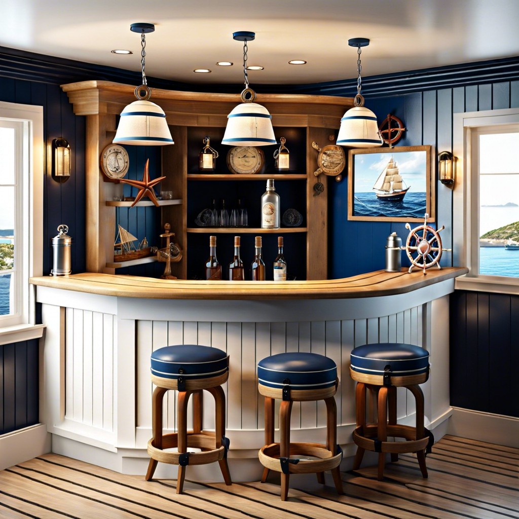 nautical theme corner bar