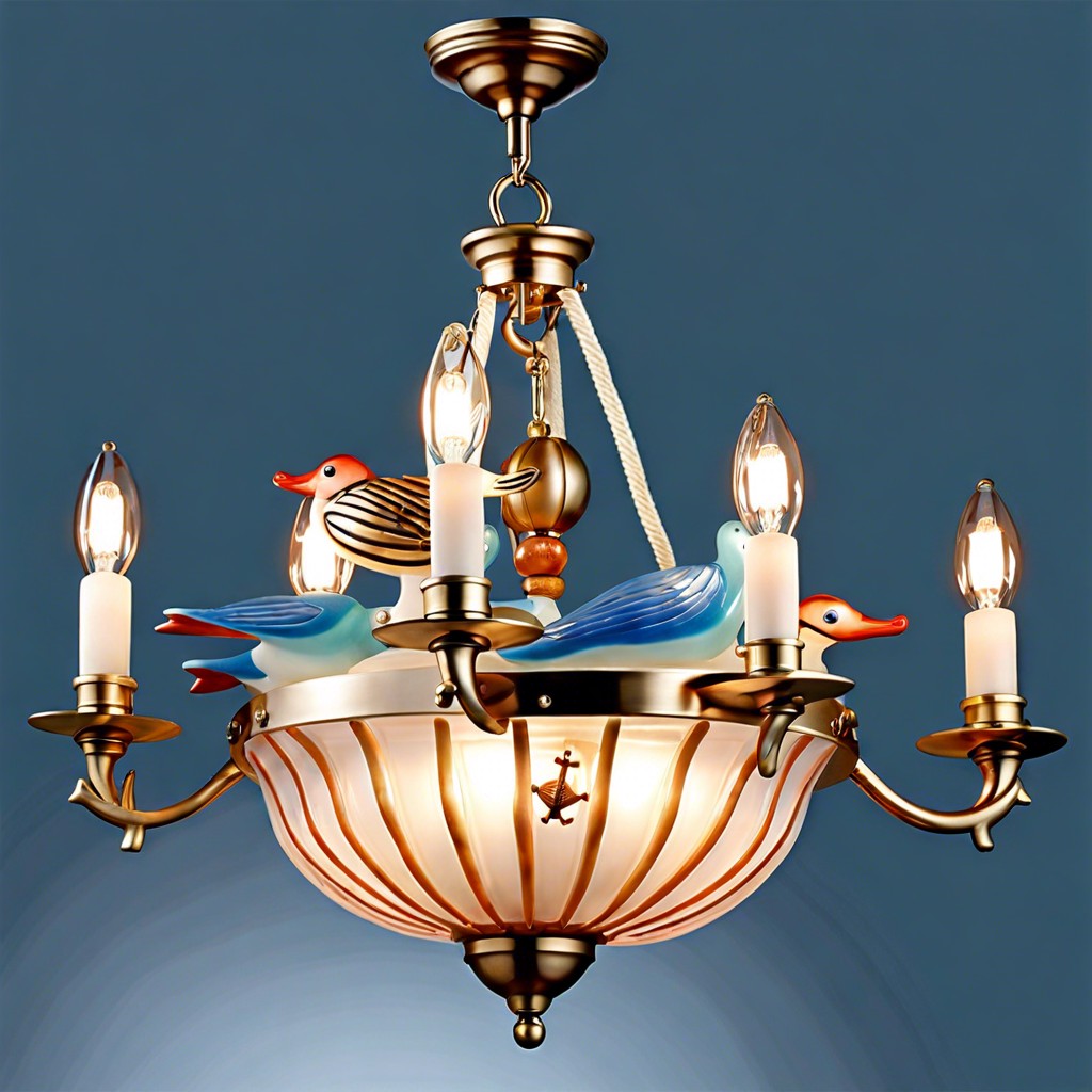 nautical theme fluted glass chandelier