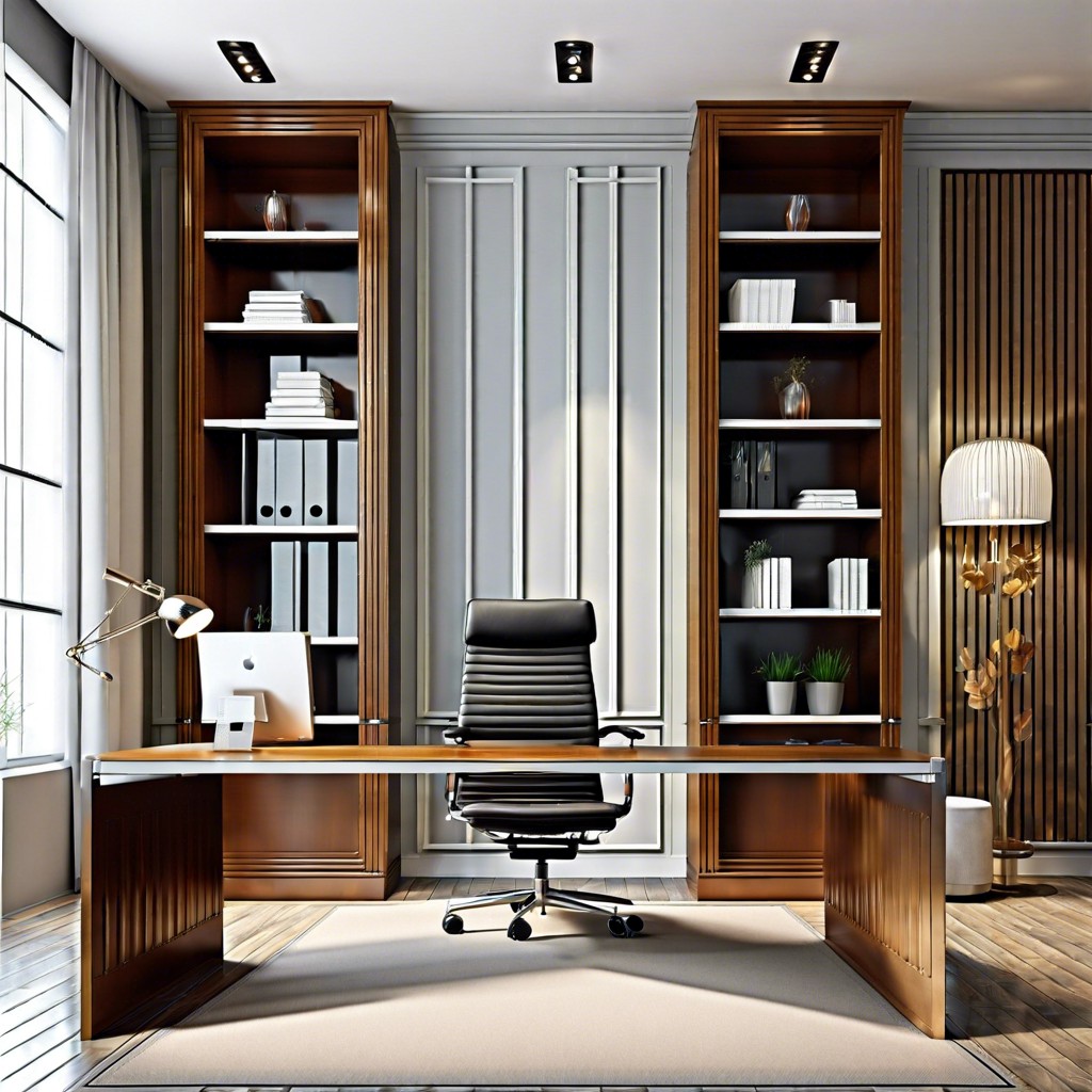 office fluted glass bookcase