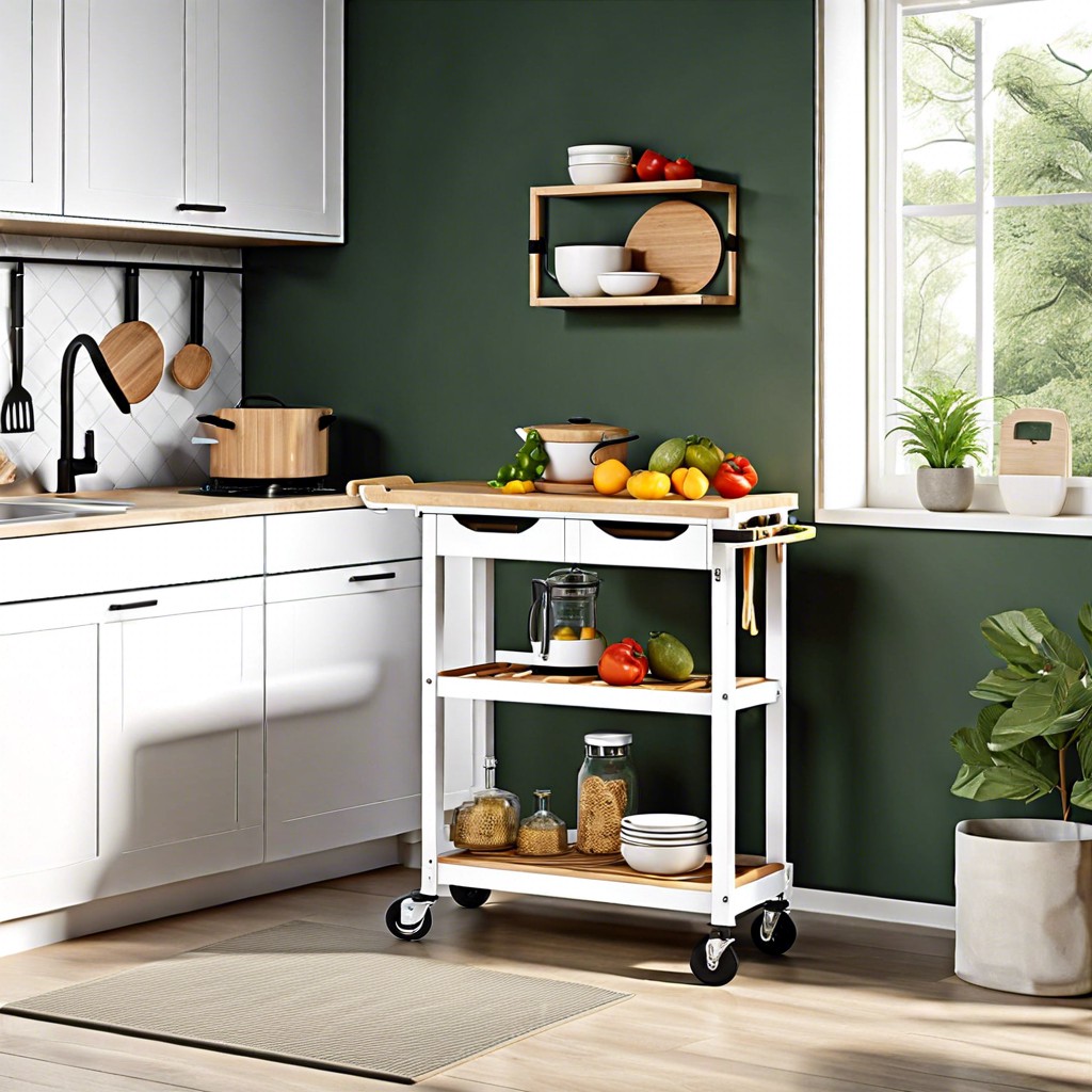 opt for a collapsible kitchen cart