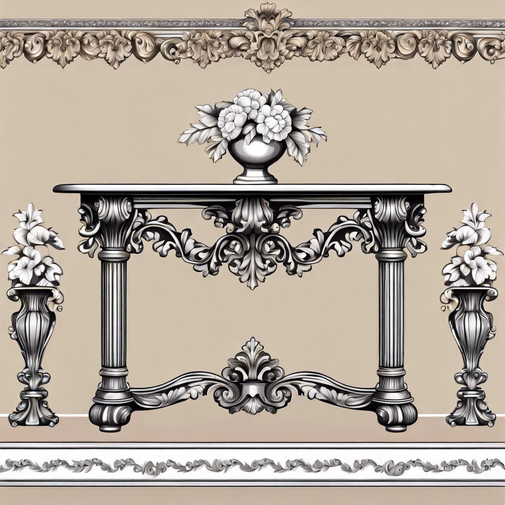 ornate baroque fluted console table