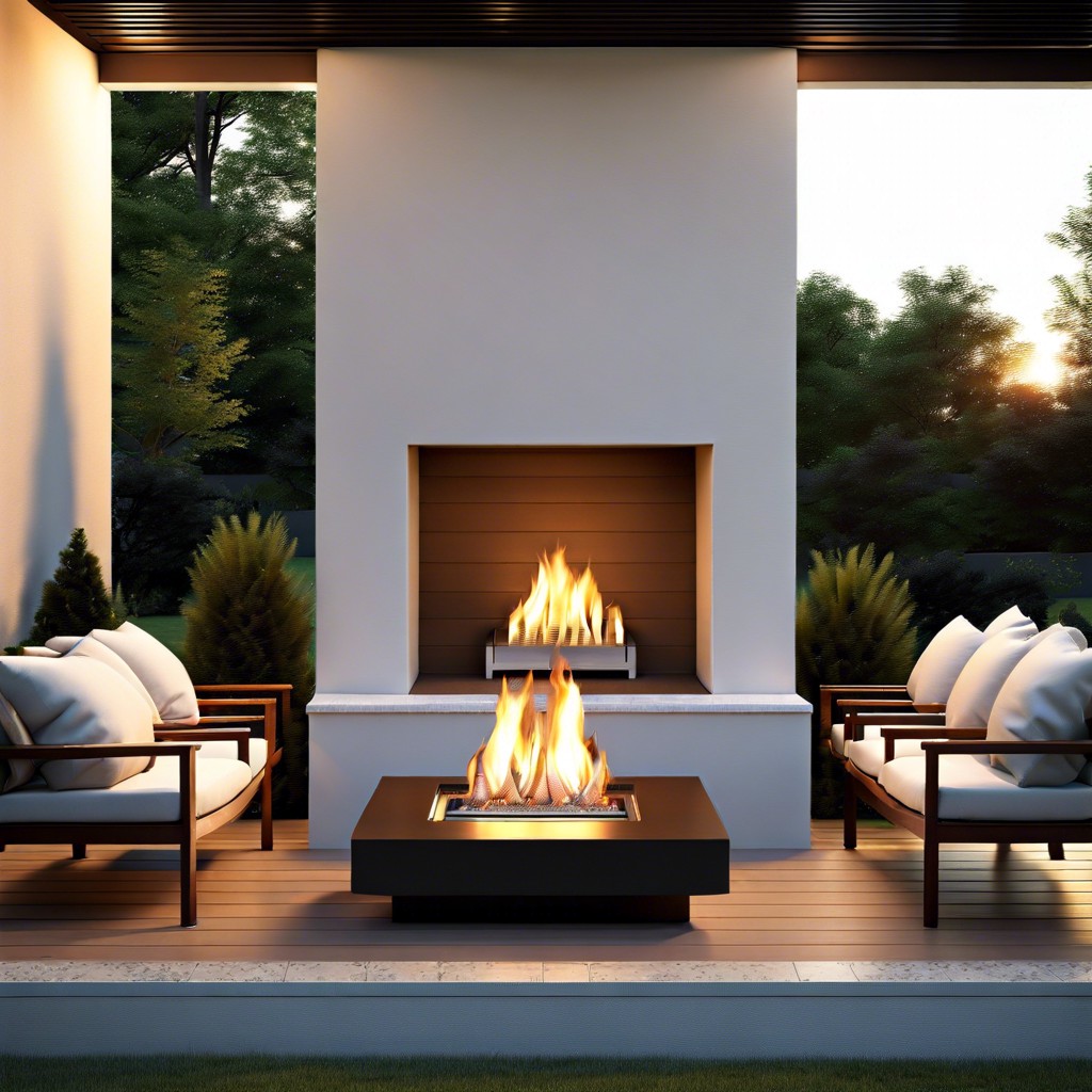 outdoor fluted fireplace