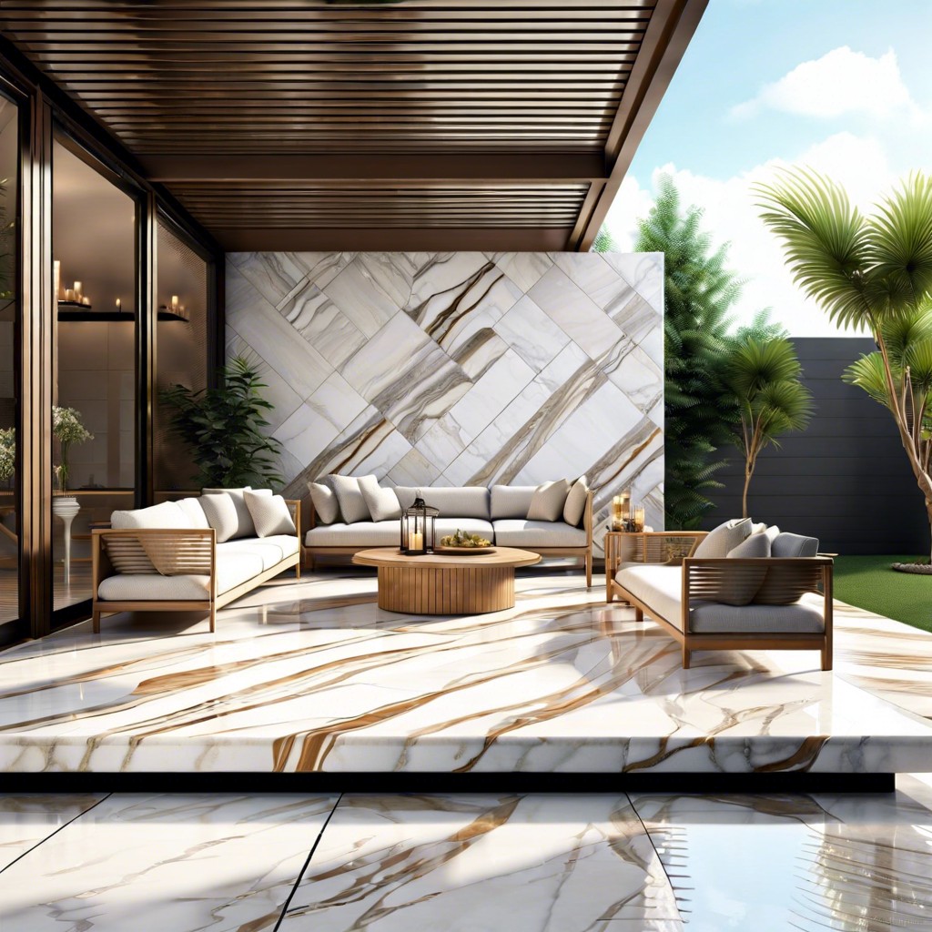 outdoor use of fluted marble tiles