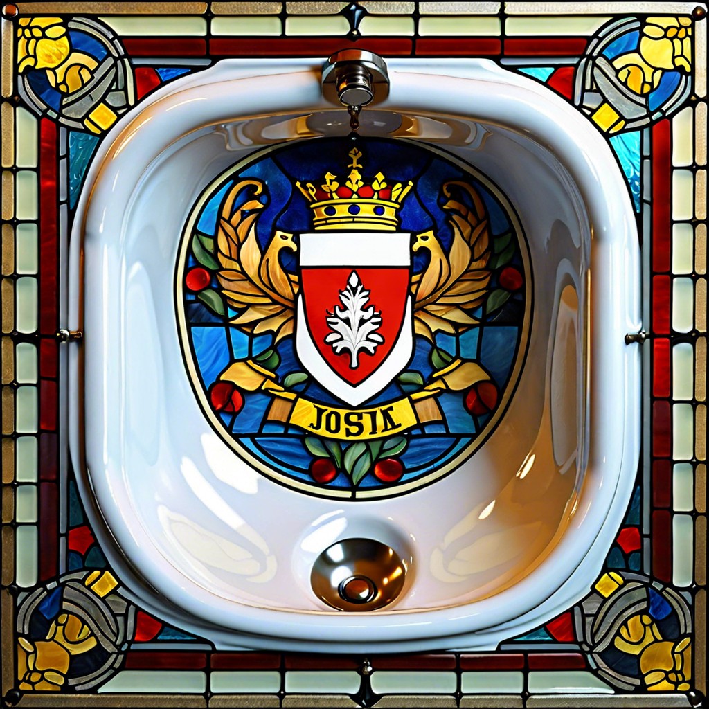 personalized emblem custom family crest or monogram in the stained glass design