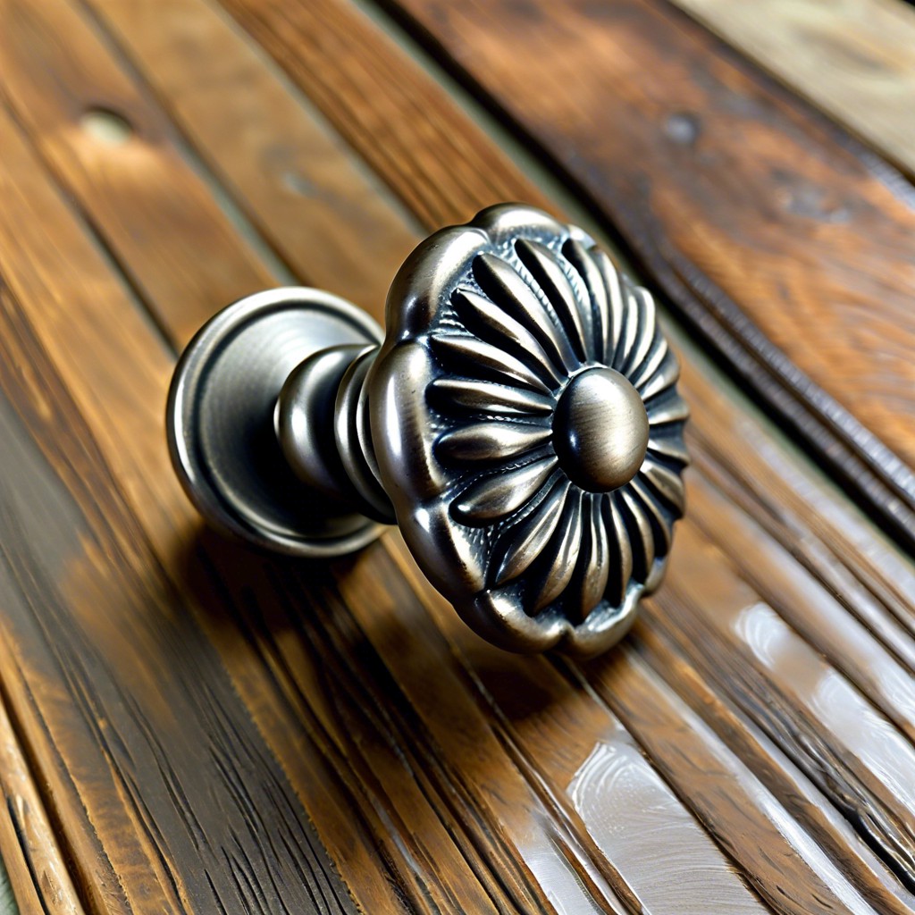 pewter fluted knob for cottage style