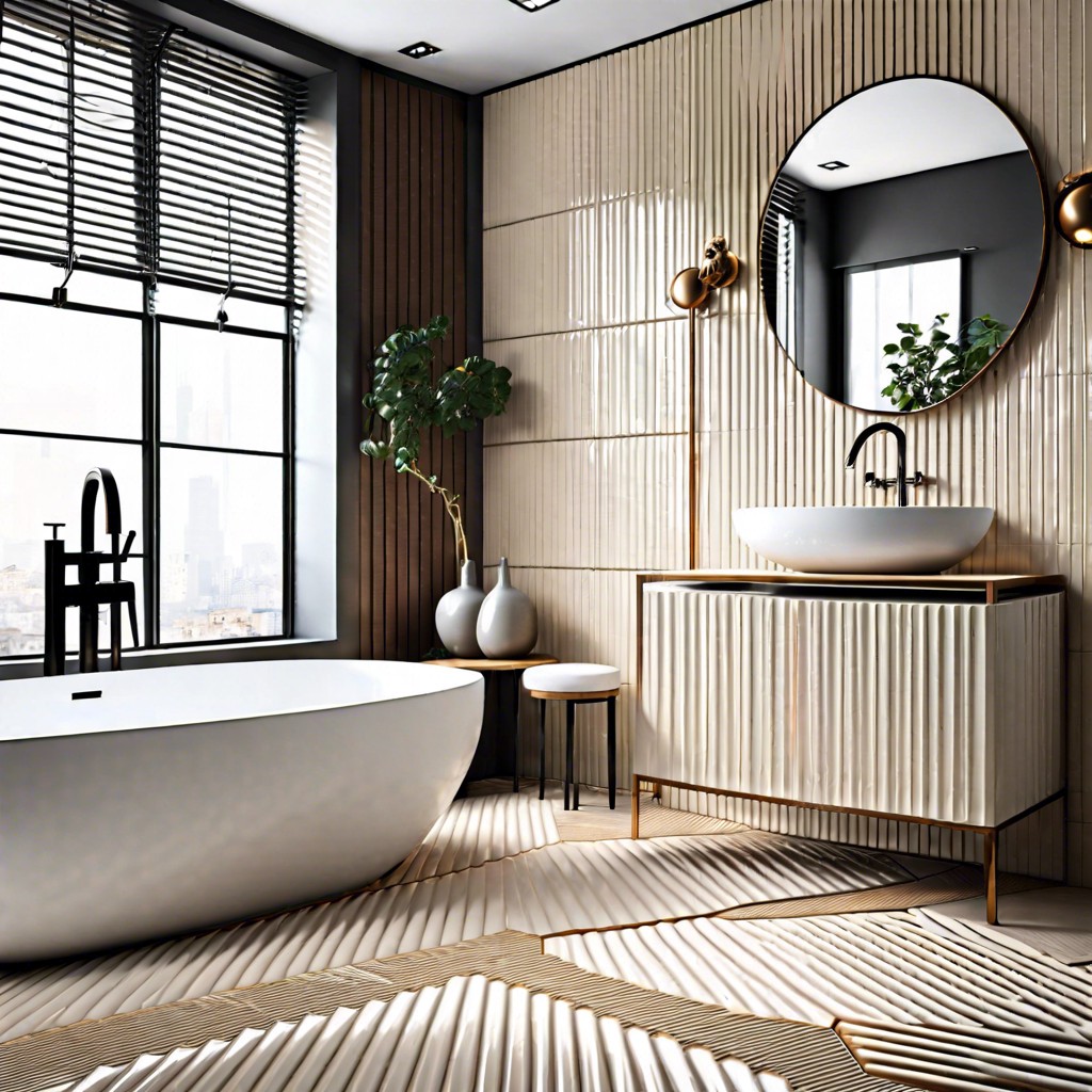 porcelain fluted tiles for luxury interior