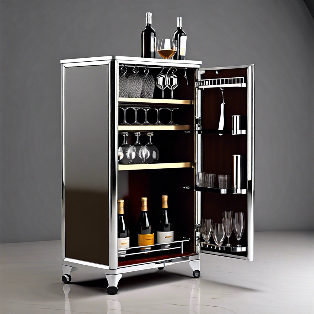 portable folding bar cabinet