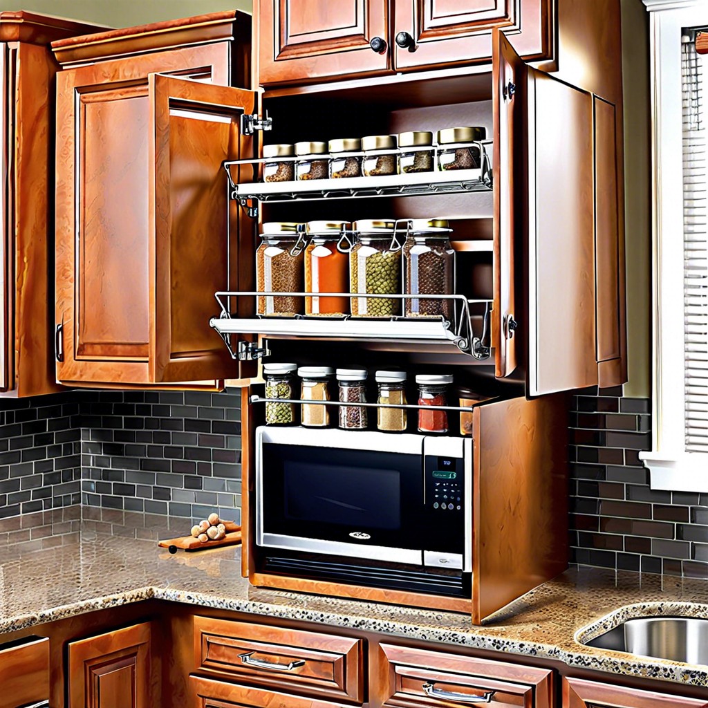 pull down spice rack under upper cabinets