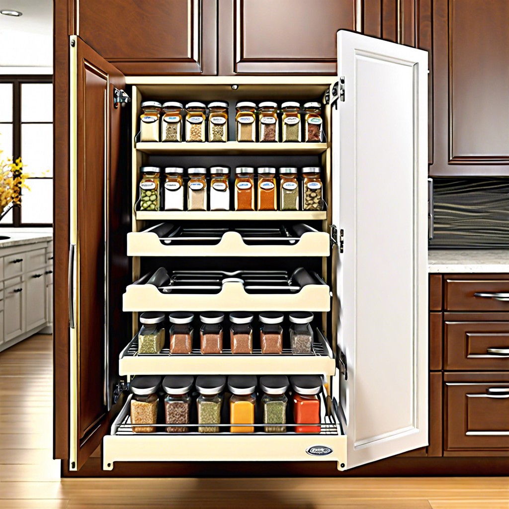 pull out cabinet spice rack