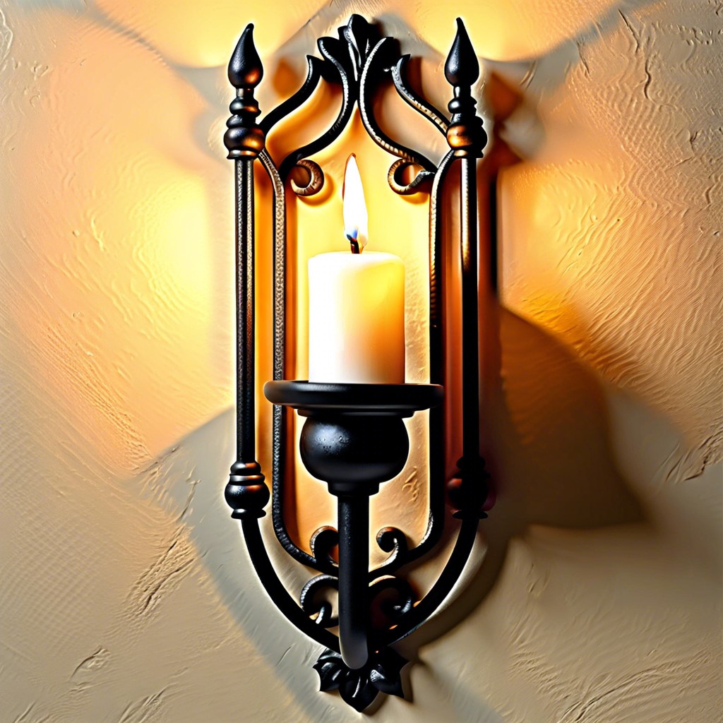 romantic wrought iron fluted sconce