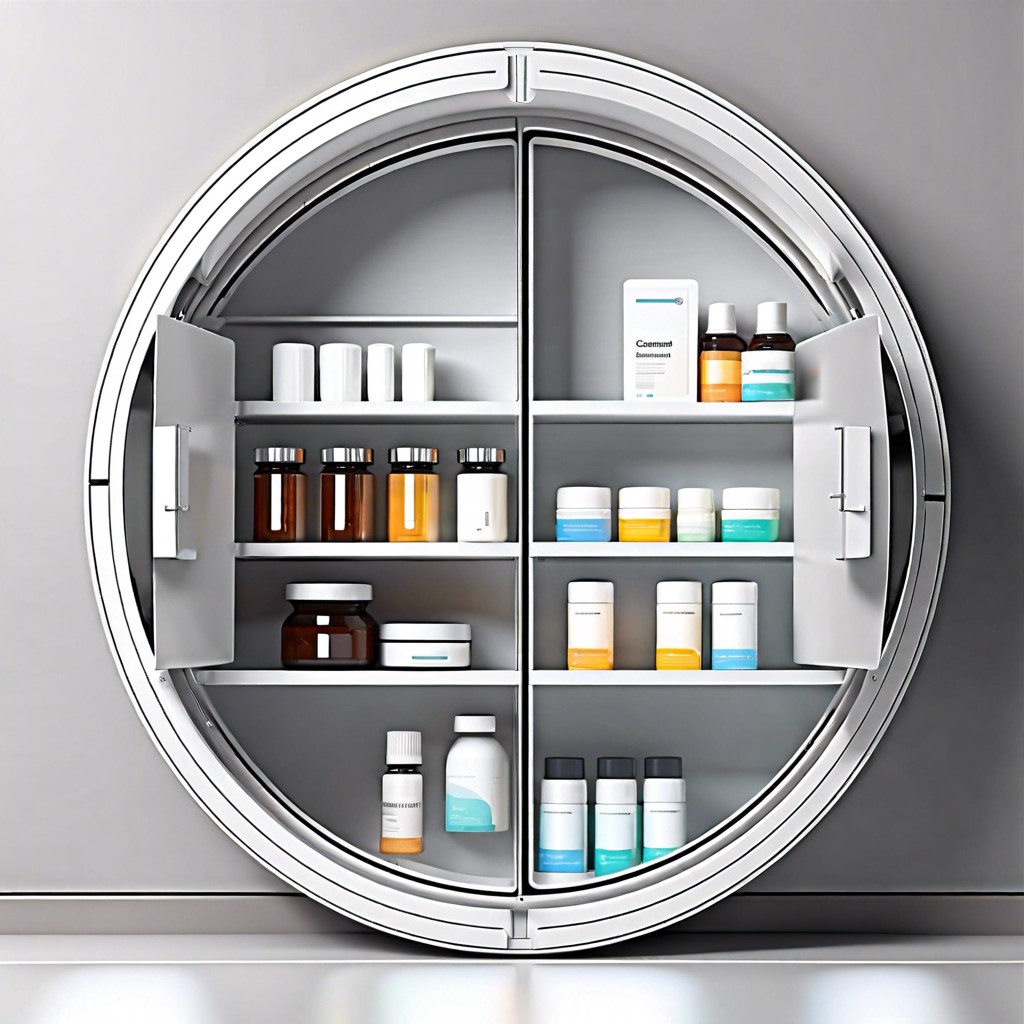 rotating circular medicine cabinet
