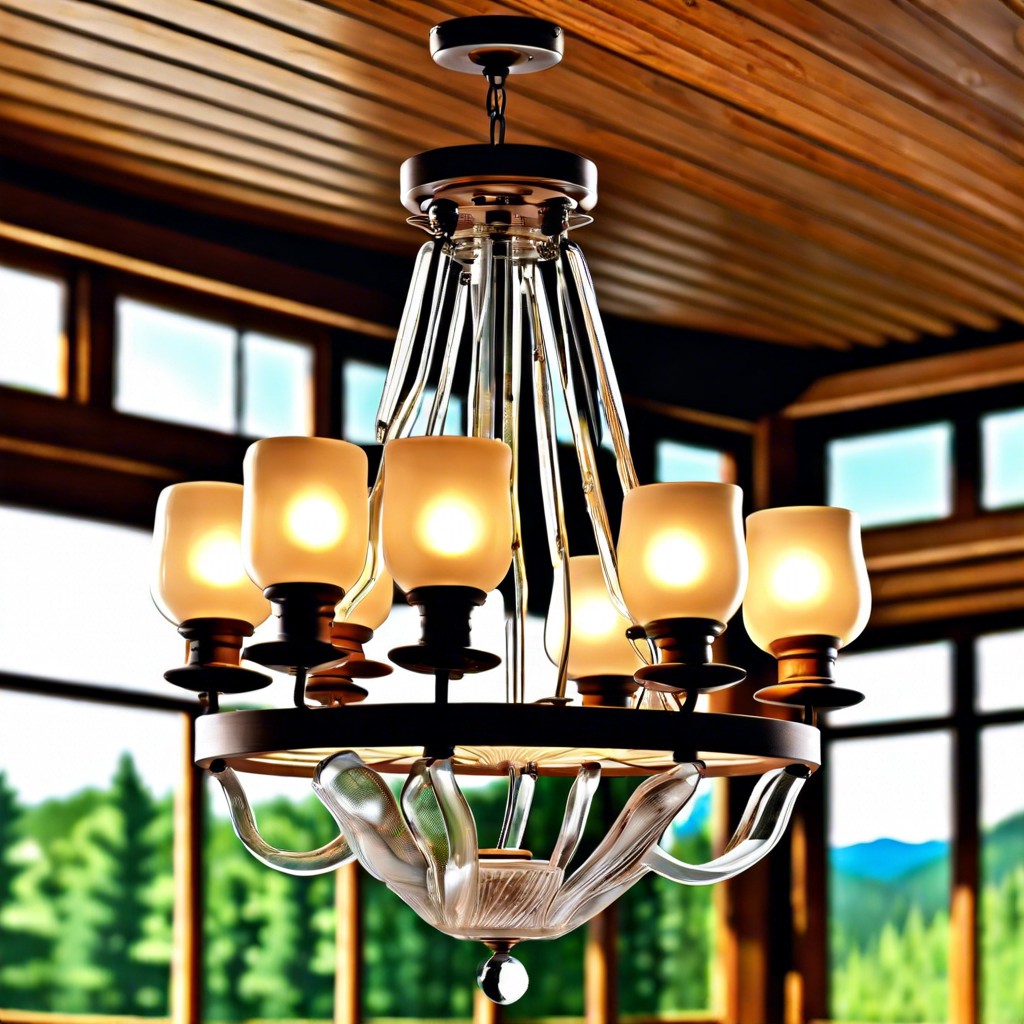 rustic fluted glass chandelier