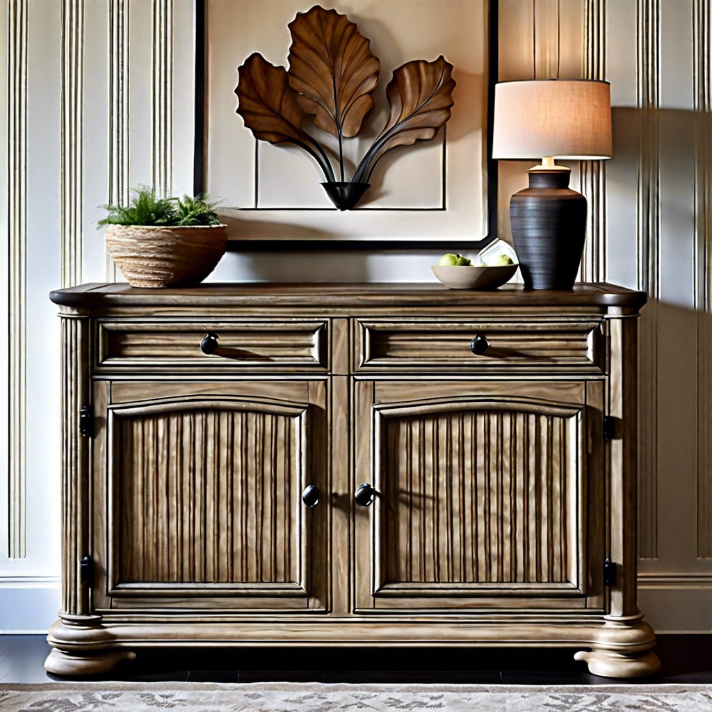 rustic fluted sideboard with fawn finish