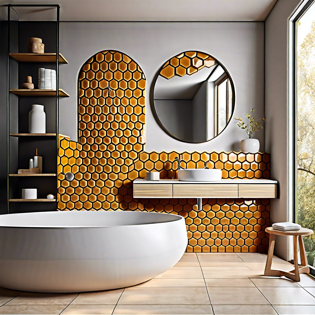select honeycomb tile backsplash