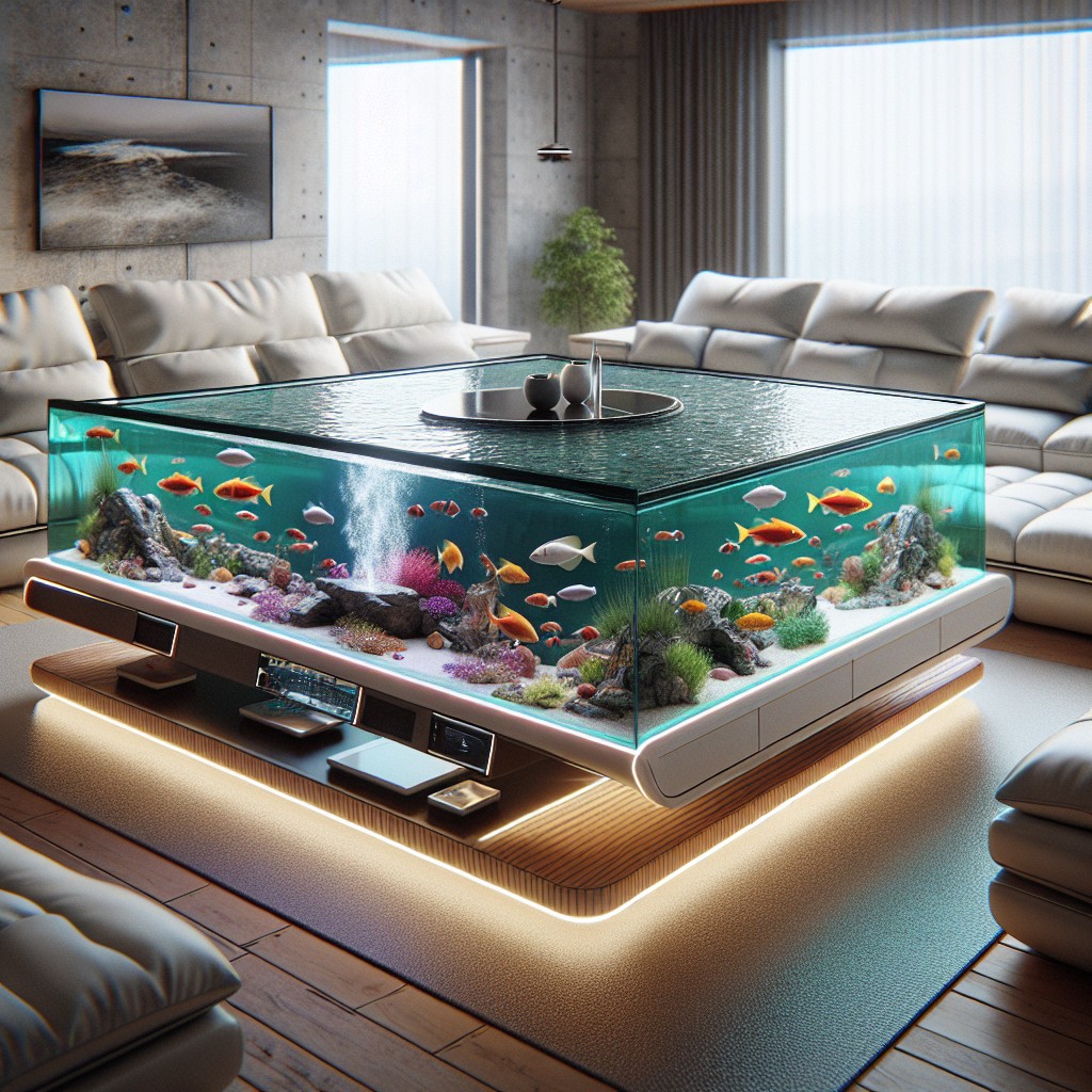 self cleaning smart aquarium coffee table