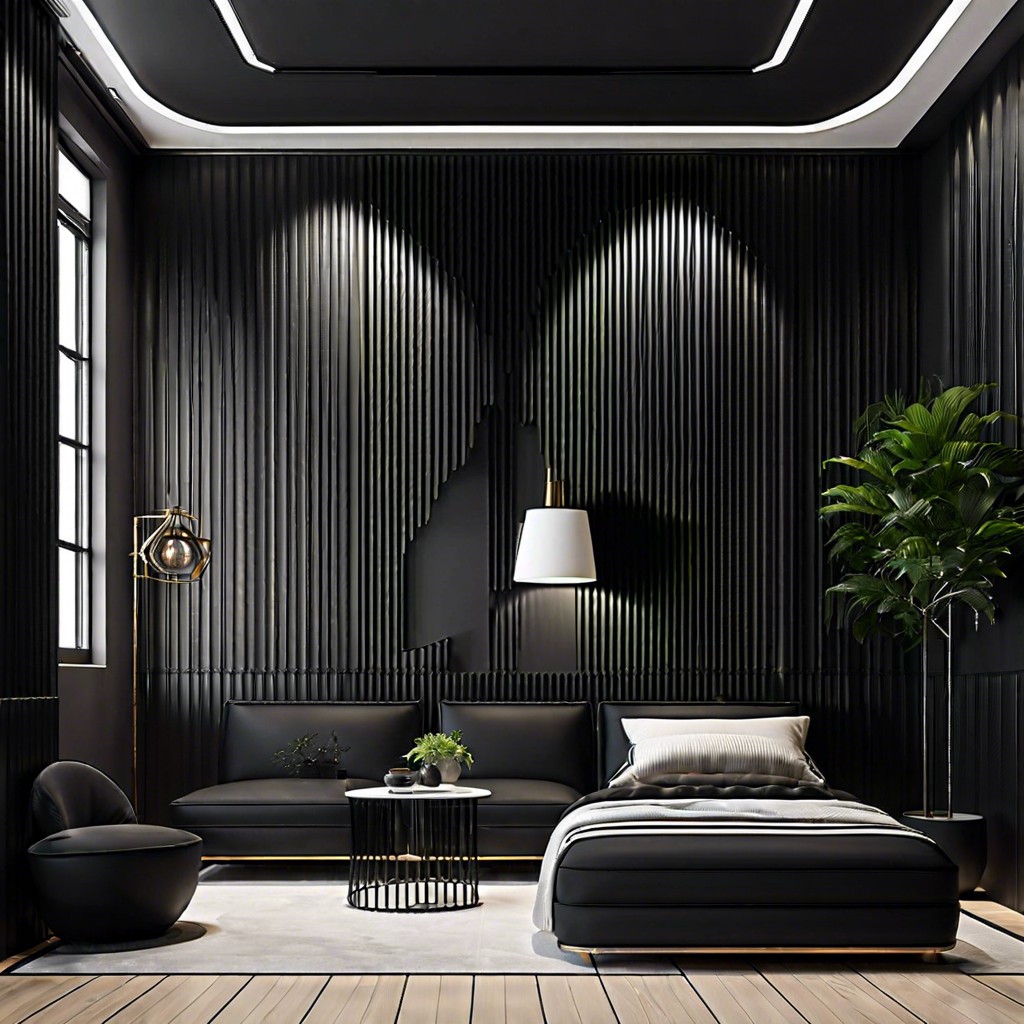sleek black panels for a contemporary design