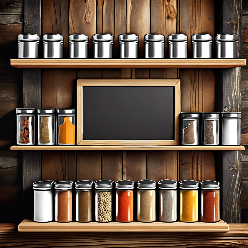 spice tins with chalkboard fronts