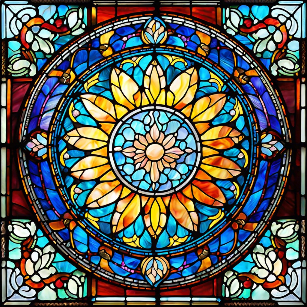 stained fluted glass window