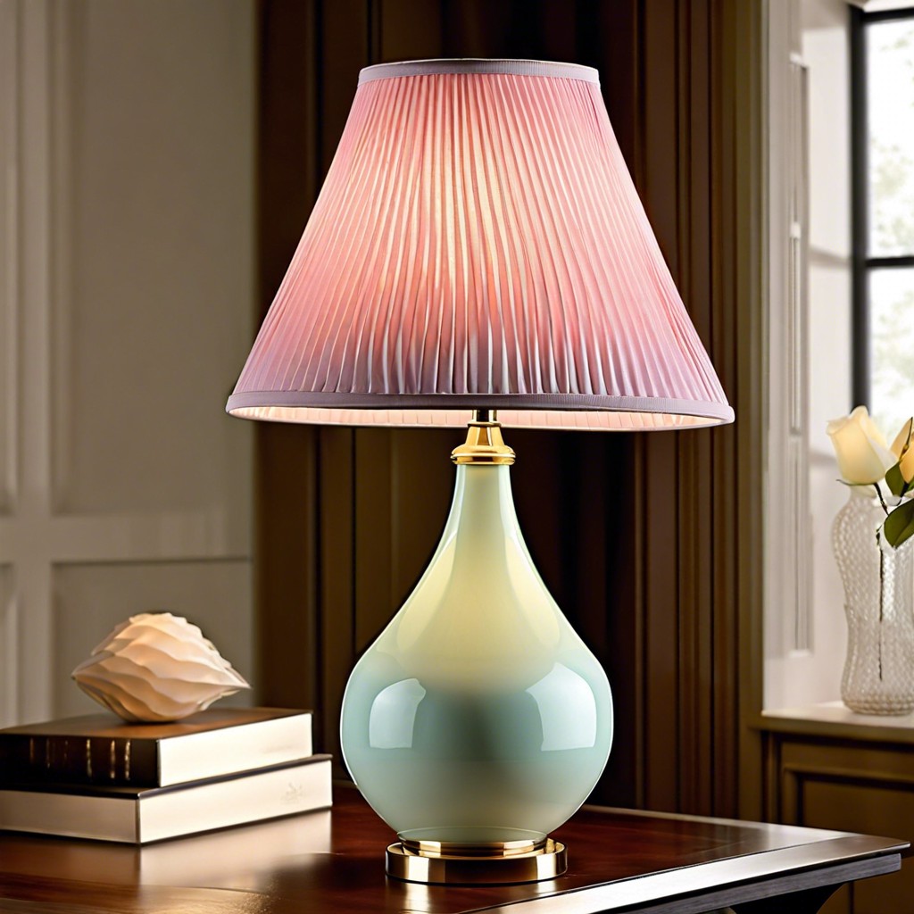 tapered fluted lamp shades in pastel shades