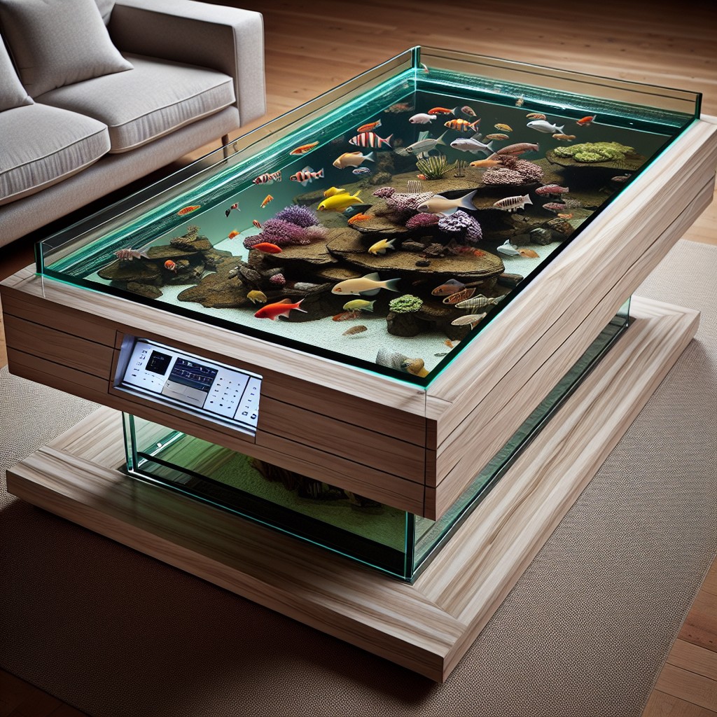 temperature controlled coffee table aquarium for exotic fish
