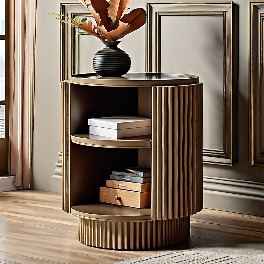tiered fluted side table for more storage