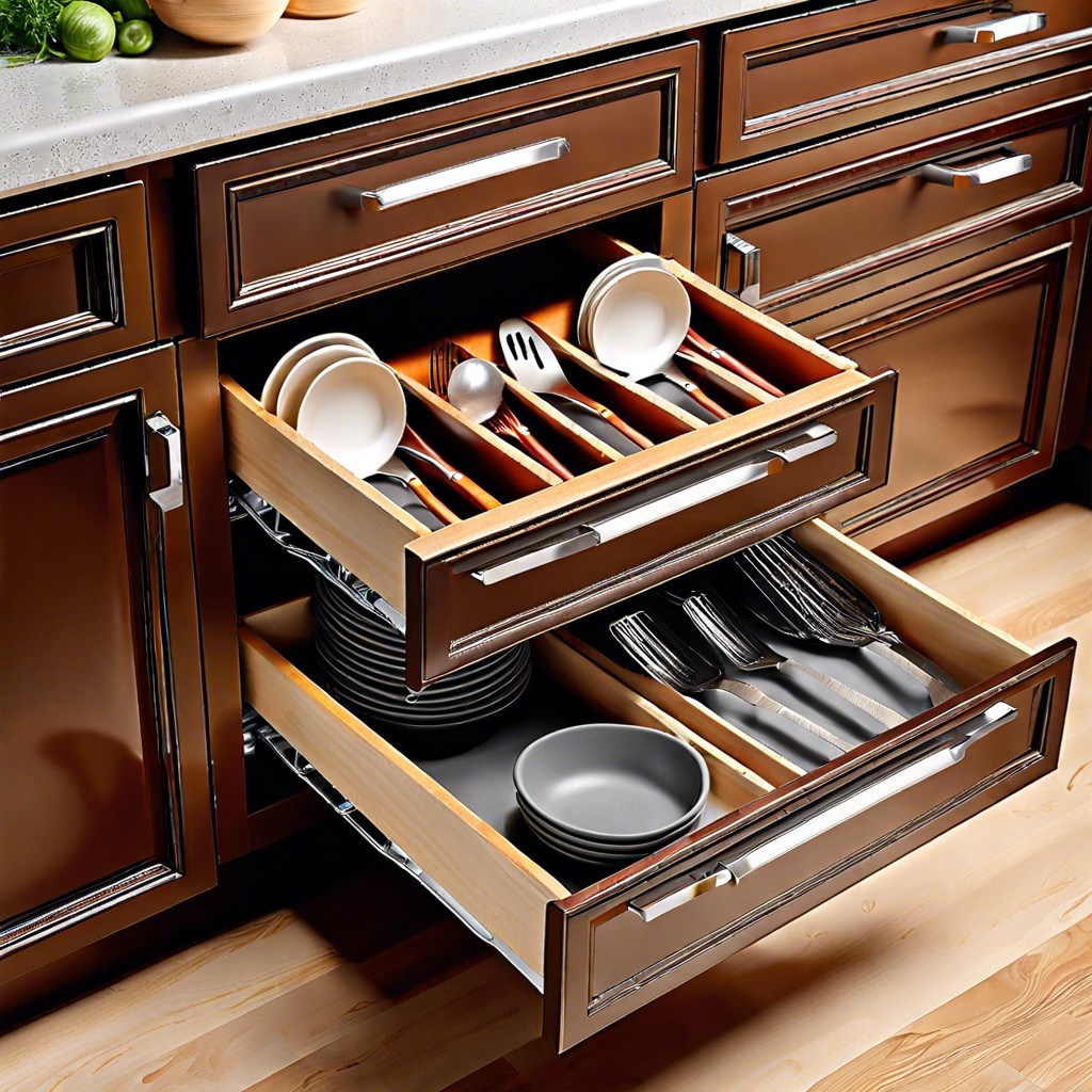 tiered utensil drawers